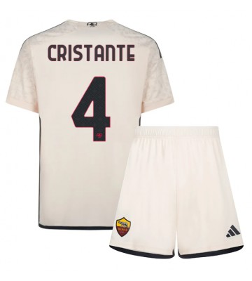 Maillot de foot AS Roma Bryan Cristante #4 Extérieur enfant 2023-24 Manches Courte (+ pantalon court)
